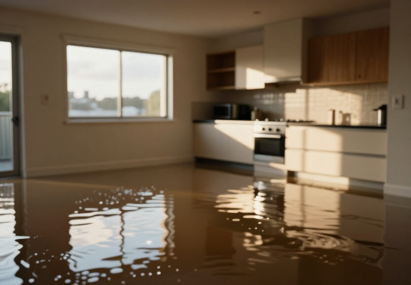 Flooded basement in Heckenberg before restoration